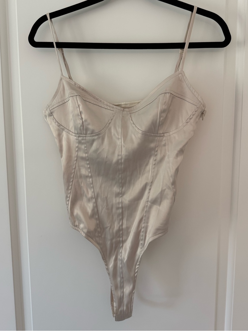 Satin Champagne Bustier Bodysuit